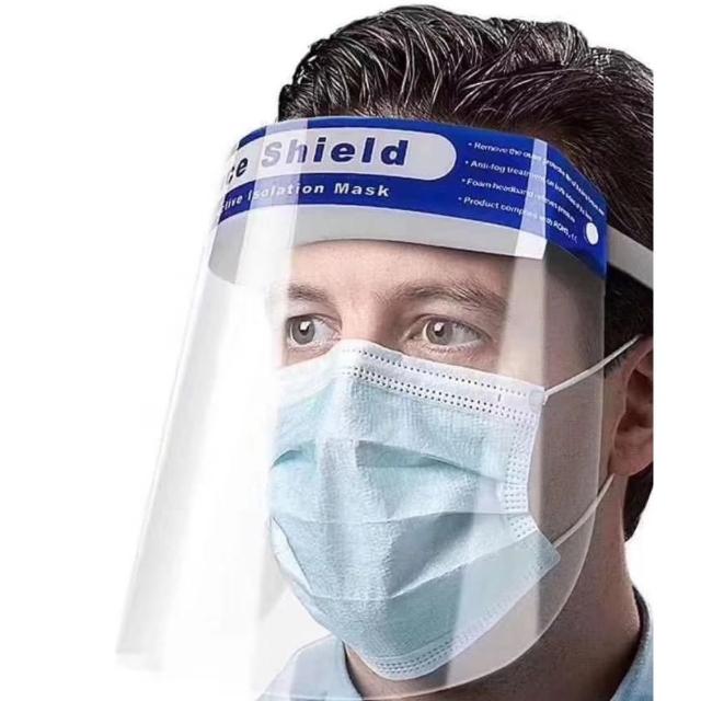 多功能雙面防霧防飛沫透明防護面罩成人款40個入餐飲業服務業面罩 防疫 頭戴式透明防護面罩