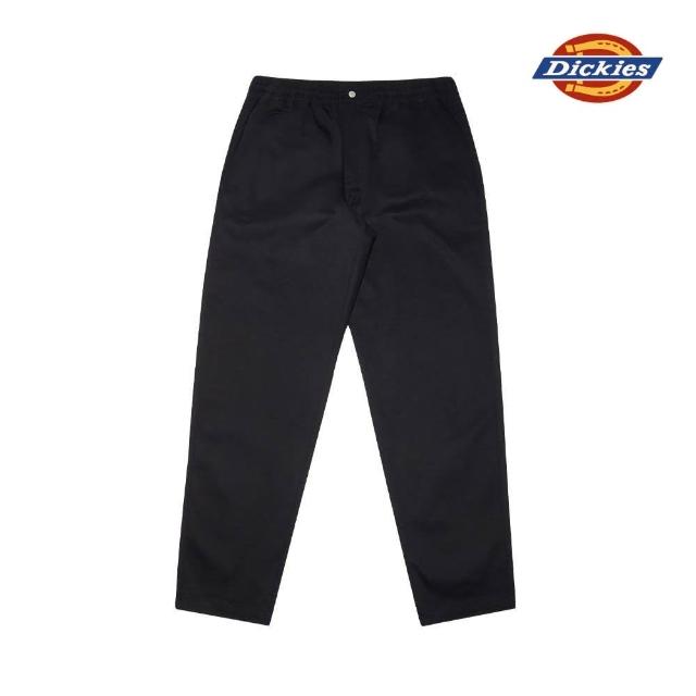 【Dickies】Dickies男款黑色鬆緊腰頭休閒長褲｜DK008062BLK