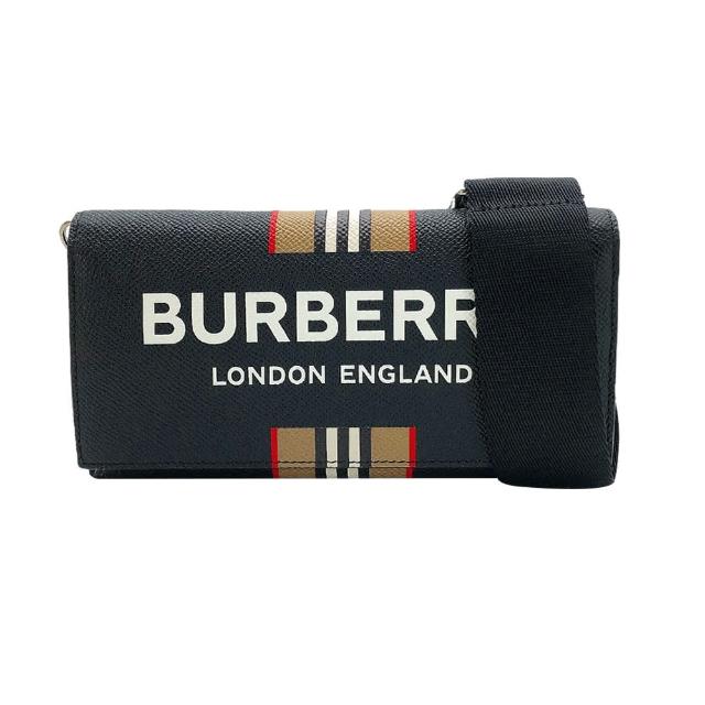 【BURBERRY 巴寶莉】防刮牛皮寬背帶斜背/手拿包(8033852-黑)