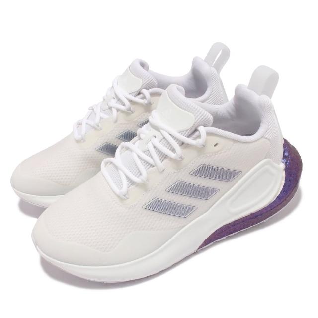 【adidas 愛迪達】慢跑鞋 Alphalava 運動休閒 女鞋 愛迪達 路跑 緩震 輕量 網布 白 紫(GY3276)
