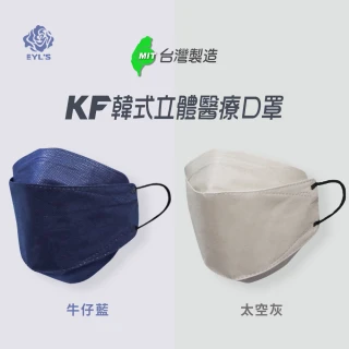 【艾爾絲】3D醫用口罩 KF立體口罩 時尚色系(10入/雙鋼印/牛仔藍、太空灰)