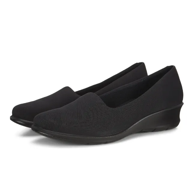 【ecco】FINOLA 極簡透氣柔軟休閒鞋 女鞋(黑色 27032351052)