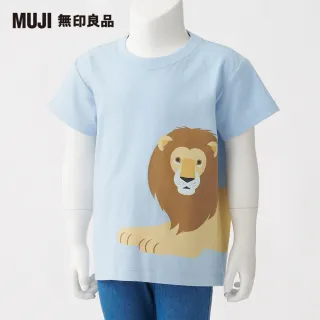 【MUJI 無印良品】幼兒有機棉天竺印花T恤獅子