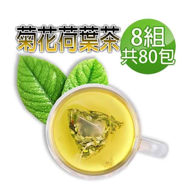 【蔘大王】台灣菊花荷葉降降茶（3D立體茶包）6gx10包/組X8組(降!降!降!很輕鬆/無咖啡因無茶鹼)