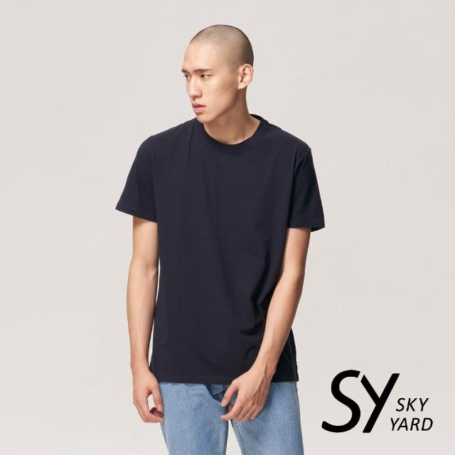 SKY YARD【SKY YARD】舒適柔棉素面短袖圓領T恤(深藍)