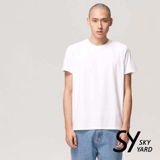 SKY YARD【SKY YARD】舒適柔棉素面短袖圓領T恤(白色)