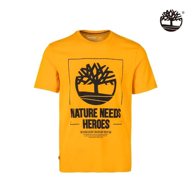 【Timberland】男款起司色Nature Needs Heroes有機棉短袖T恤(A43Y2804)