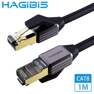 【HAGiBiS海備思】CAT8超高速40Gbps電競級八類萬兆網路線 黑色1M