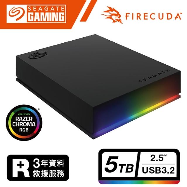 【SEAGATE 希捷】FireCuda Gaming 5TB 2.5吋USB3.2 Gen1外接式RGB電競行動硬碟(STKL5000400)