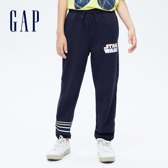 GAP【GAP】男童 Gap x Star Wars星際大戰系列夜光刷毛束口褲(733486-海軍藍)