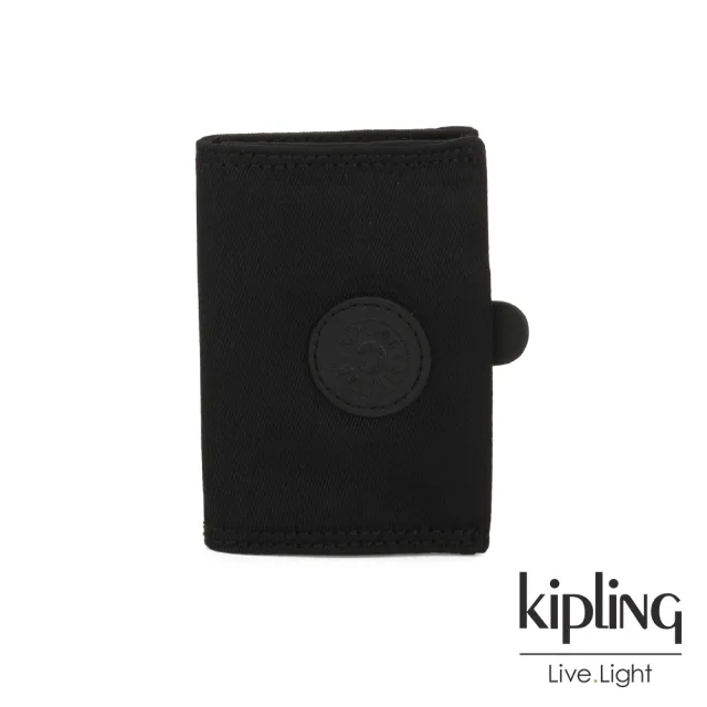 【KIPLING】極致低調黑暗釦卡夾-CARD