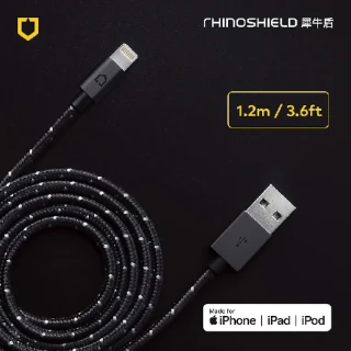 【RhinoShield 犀牛盾】MFi認證 Lightning to USB-A 編織傳輸/充電線 「1.2公尺/1.2M」(iPhone/iPad適用)