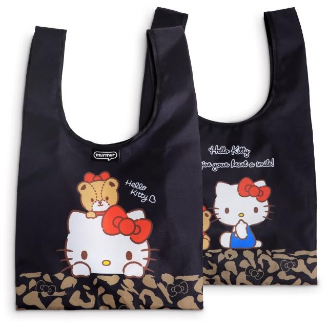 【murmur】hello kitty 豹紋黑(購物袋.環保袋.可收納.便當包)