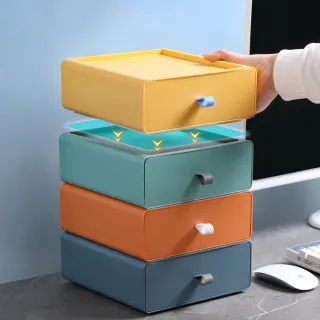 【Cap】馬卡龍可疊加收納盒(抽屜收納盒/桌面收納)