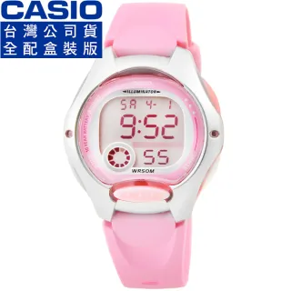【CASIO】卡西歐鬧鈴多時區兒童電子錶-粉紅 LW-200-4B(原廠全配盒裝)