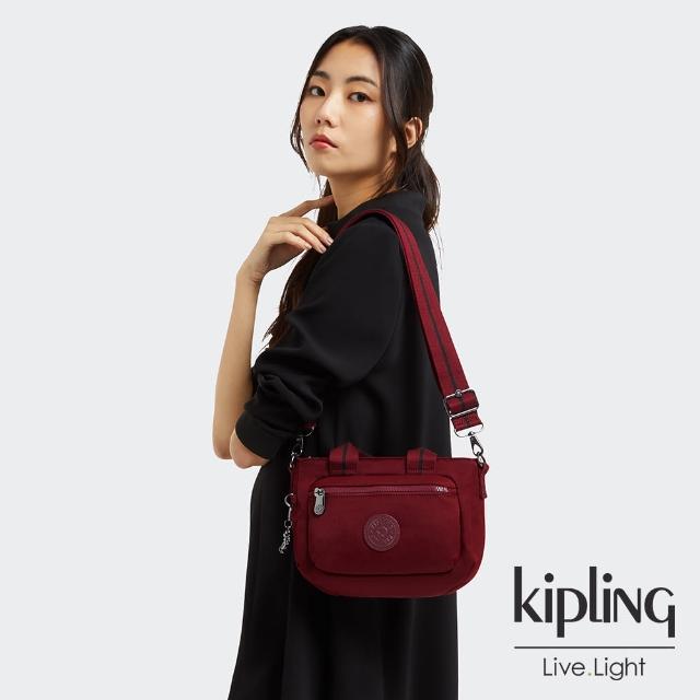 KIPLING【KIPLING】大人感紅酒色簡約大方手提肩背包-MIHO MINI