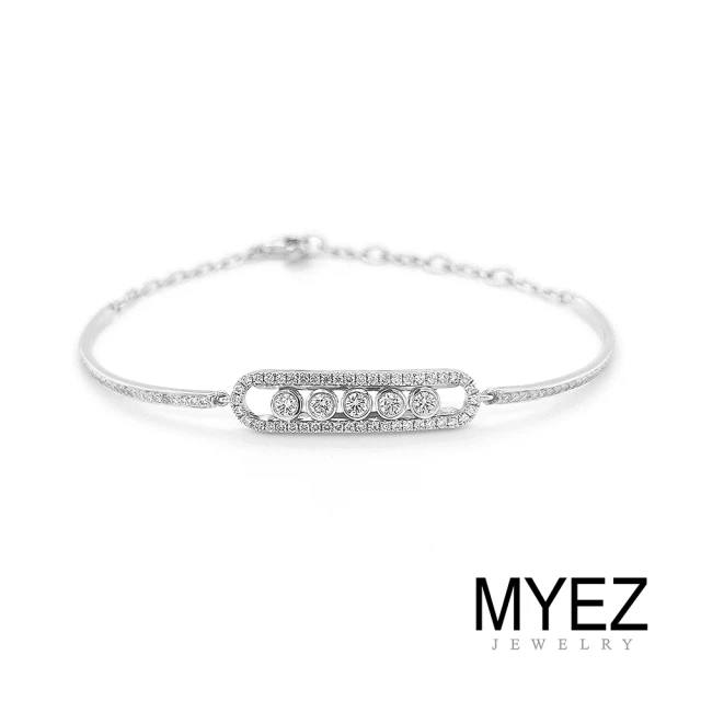 【MYEZ】一克拉天然真鑽18K金創意時尚輕奢鑽石手鍊 感動