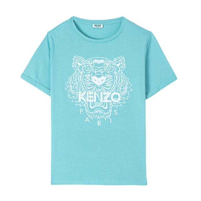 【KENZO】女款綠色短袖T恤 白色虎面圖案(S號、M號、L號)