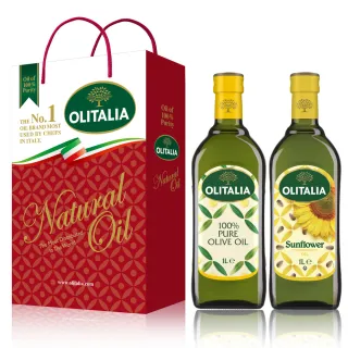 【Olitalia 奧利塔】純橄欖油+葵花油禮盒組(1000mlx2瓶)