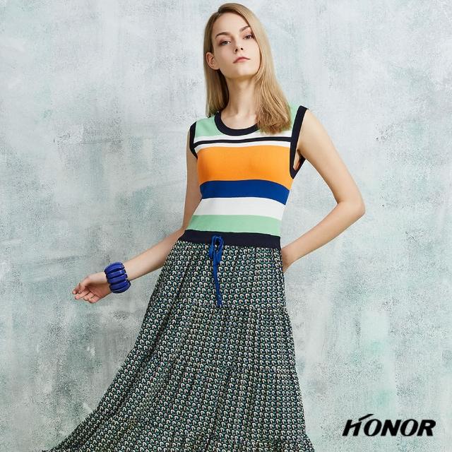 HONOR 山形屋【HONOR 山形屋】復古拼接無袖洋裝