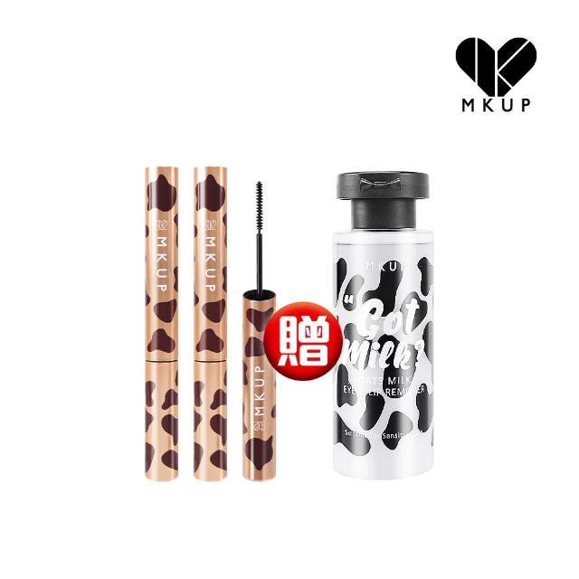 【MKUP 美咖】狠大眼睫毛膏 飛激長捲翹 2.8g 兩入 贈 燕麥奶眼唇卸妝液 95ml