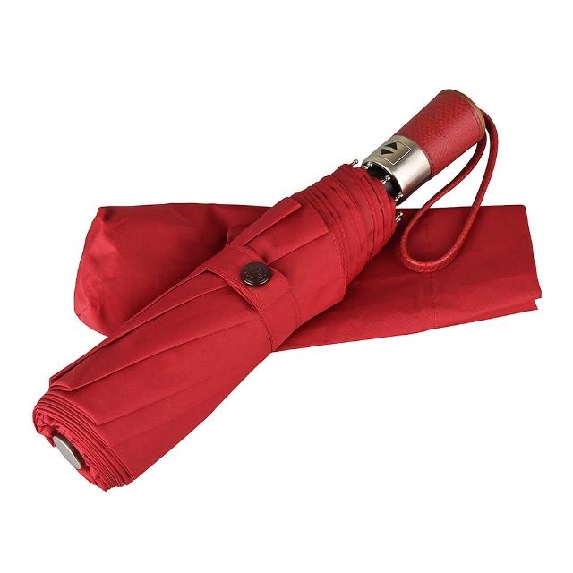 LONGCHAMP【LONGCHAMP】LONGCHAMP PAEAPLUIE HOMME戰馬刺繡LOGO自動摺傘(紅x暗紅)