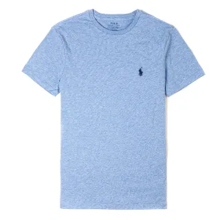 【RALPH LAUREN】Polo Ralph Lauren 經典刺繡小馬素面短袖T恤-藍色(平輸品)