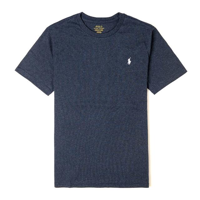 【RALPH LAUREN】Polo Ralph Lauren 年度熱銷刺繡小馬圓領素面短袖T恤-麻花深藍色