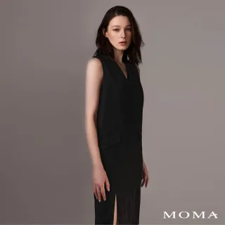 【MOMA】都會簡約V領背心洋裝(黑色)