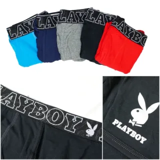 【PLAYBOY】任選-立體彈力兔頭平口褲(速達-黑/紅/丈/藍/灰)