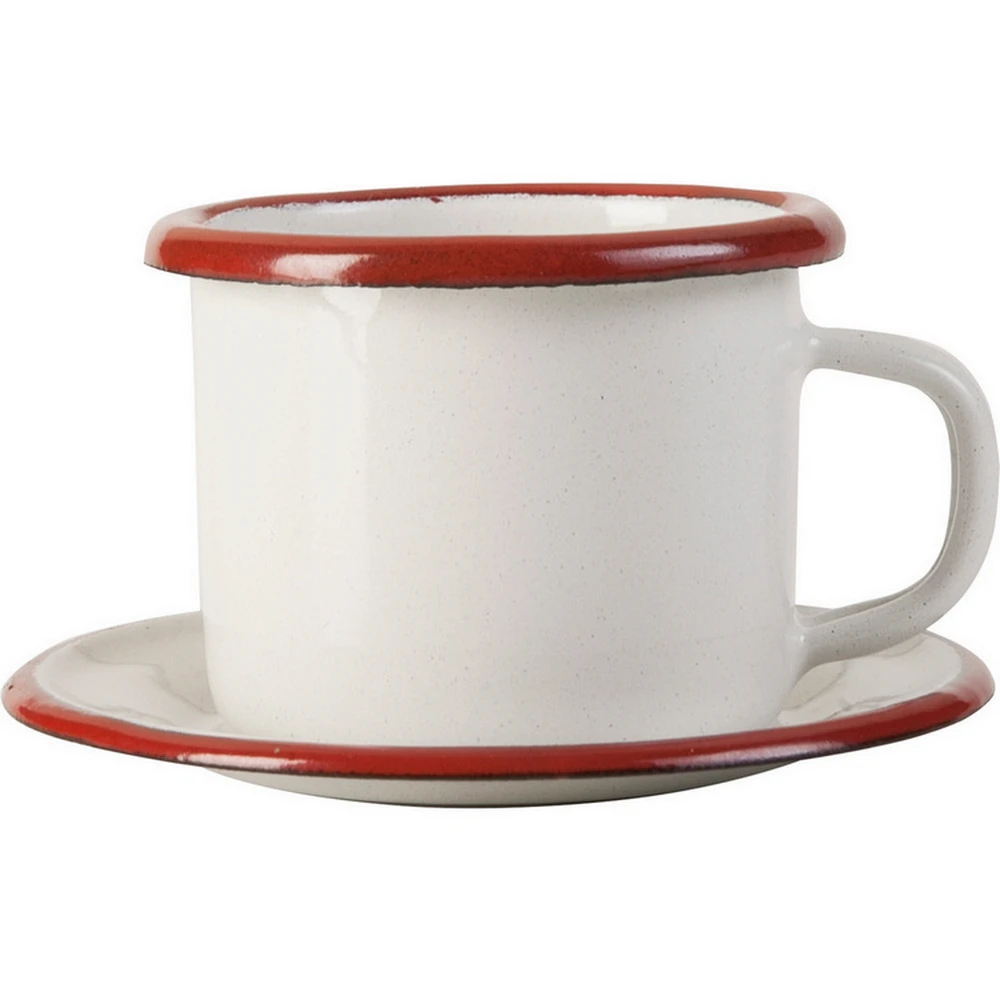 【IBILI】琺瑯濃縮咖啡杯碟組(紅80ml)