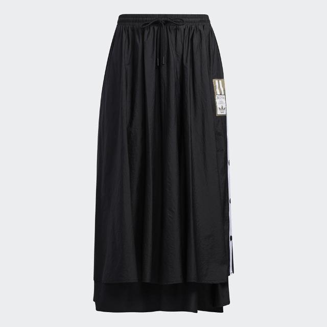 【adidas 愛迪達】長裙 女款 運動 寬鬆 三葉草 國際尺寸 Skirt Adibreak 黑 HC6566