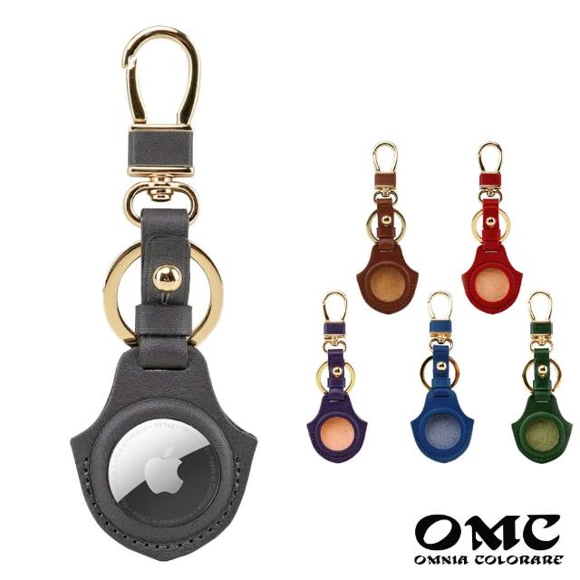 OMC【OMC】AirTag 義大利植鞣革半開孔保護套鑰匙圈(6色可選)