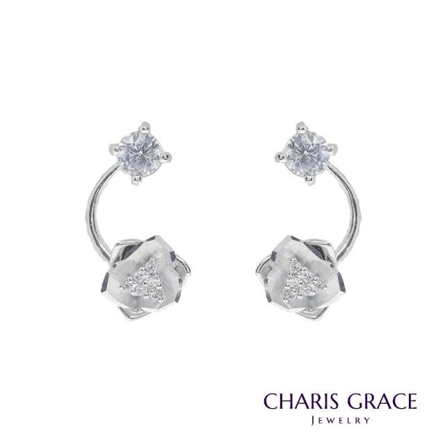 【CHARIS & GRACE 佳立思珠寶】14K Rose J Shape Earring 玫瑰花耳環