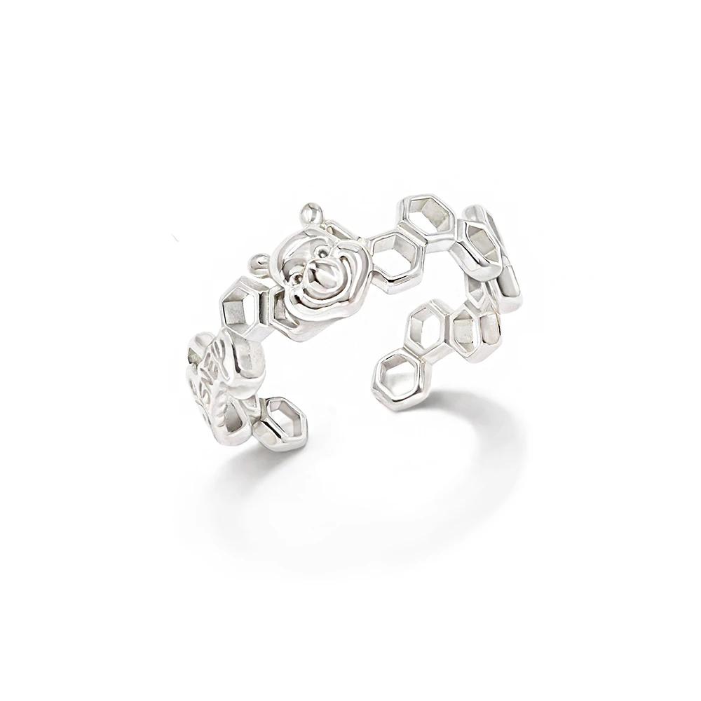 Lotin 羅婷 小熊維尼 維尼蜂巢 純銀戒指 迪士尼 飾品 手鍊 小熊維尼 戒指 Momo購物網