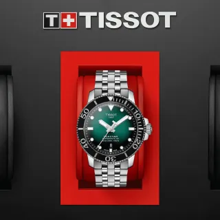 【TISSOT 天梭】Seastar 1000海星300米潛水機械錶-43mm/綠水鬼(T1204071109101)