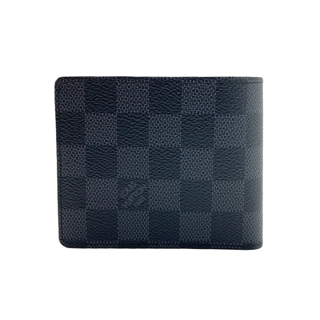 【Louis Vuitton 路易威登】Slender 帆布六卡對開短夾(N63261-黑灰)