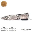 【TINO BELLINI 貝里尼】巴西進口尖楦蛇紋牛皮平底鞋FWBV0026