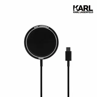 【KARL LAGERFELD 卡爾】IKONIK 磁吸無線電盤-15W急速快充(iPhone 13/12/AirPods/安卓支援)