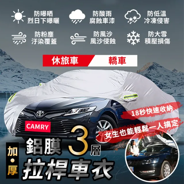 三層加厚拉桿式鋁膜車衣 2入組 Momo購物網
