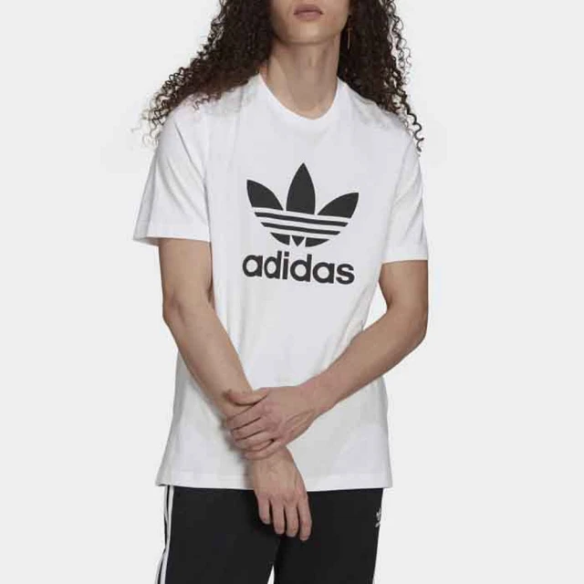 adidas 愛迪達【adidas 愛迪達】上衣 男款 短袖 運動 三葉草 國際尺寸 白 H06644