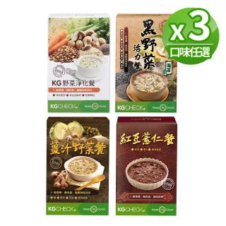 【聯華食品 KGCHECK】KG高纖燕麥餐X3盒(18包)(野菜淨化/黑野菜活力/薑汁野菜/紅豆薏仁)