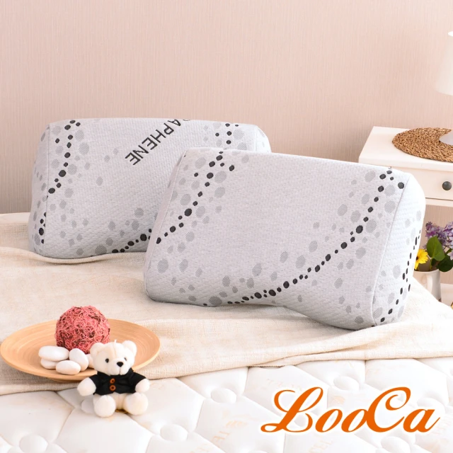 第04名 【LooCa】醫療級石墨烯能量正側睡HT乳膠枕(2入-限量款)