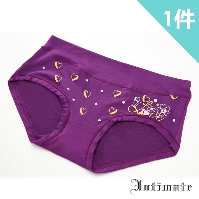 【Intimate 內著】高彈力親膚棉感包臀褲-愛心紫色 S-XXL(特惠1件組)
