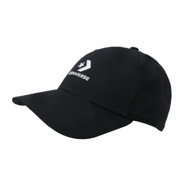 【CONVERSE】老帽 Lockup Baceball Cap 男女款 匡威 可調式帽圍 穿搭 遮陽 棒球帽 黑 白(10008479A01)