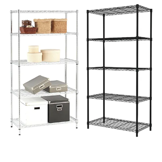 Kiwish Mit輕型五層置物架90x46x180cm 雙色 鐵架 收納架 層架 置物架 電鍍鉻架 波浪架 貨架 Momo購物網