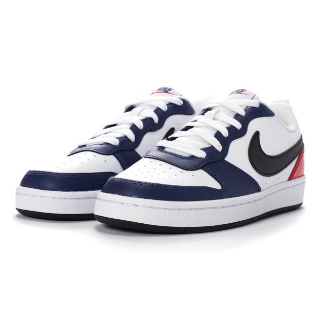 【NIKE 耐吉】NIKE COURT BOROUGH LOW 2 GS 大童 童鞋 男童 女童鞋 女款 休閒鞋 白藍紅(DO7446-101)