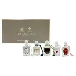 【PENHALIGON’S 潘海利根】經典款小香水禮盒 5mlx5入(女王的耳語/伊莉莎白玫瑰/廣藿之匣/黑玫瑰/月亮女神)