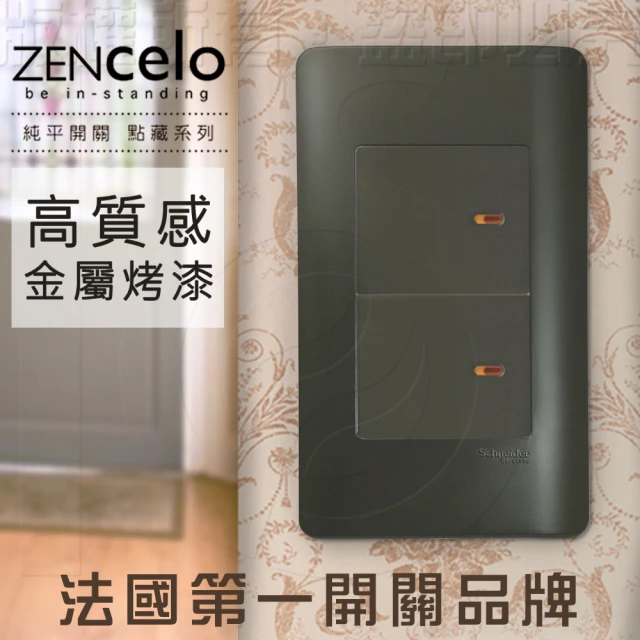 【SCHNEIDER】ZENcelo系列 雙切三路純平開關_鐵灰色