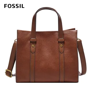 【FOSSIL】Kingston 真皮優雅質感托特包-棕色 SHB2741210